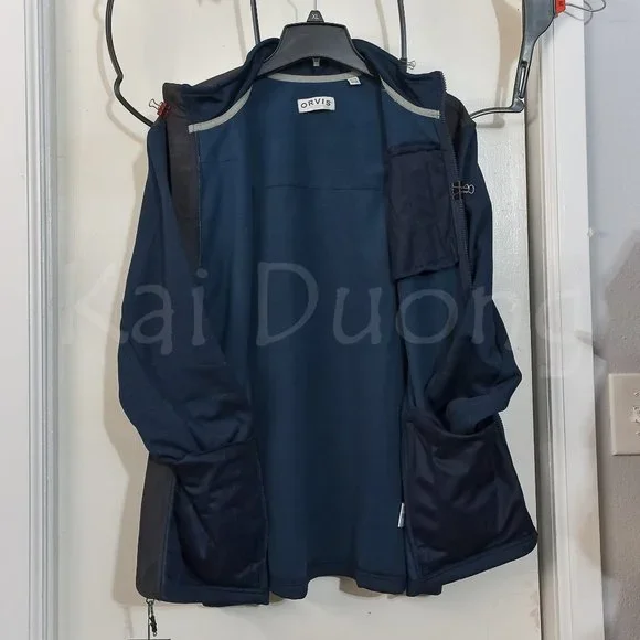 Orvis men bonded mesh full-zip Jacket BLUE - Picture 6 of 12